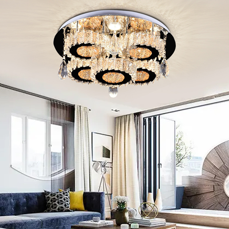 Modern Circular Round Crystal LED Indoor Ceiling Lamp 