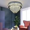 Contemporary Crystal Flower Led Ceiling Light Round