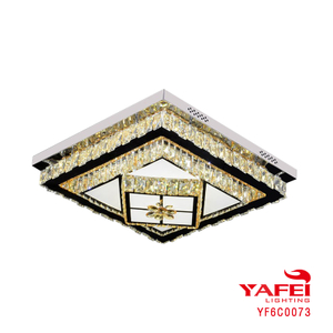 Yafei Modern K9 Crystal Rectangle Pendant Dining Chandelier Lighting 60CM-YF6C0073