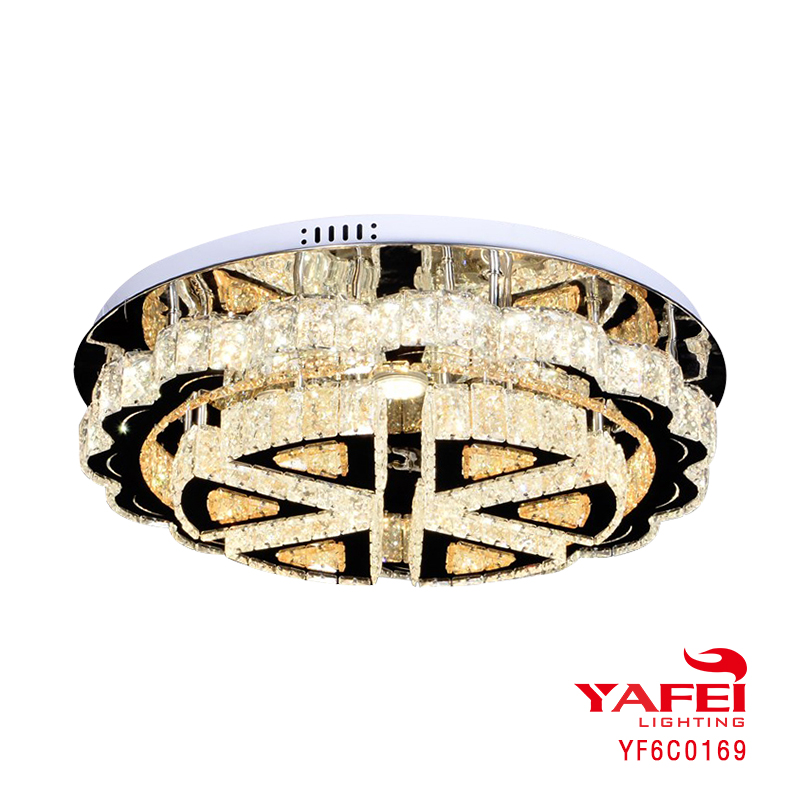 Custom Home Decorative Lighting LED brilliant modern design lustreen crystal round ceiling luminairesuspen modern boul