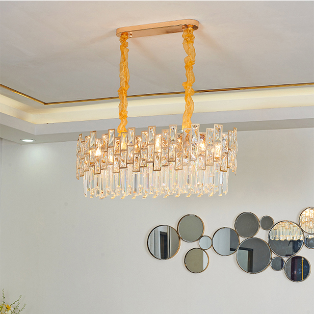 New Design Lamparas De Techo Golden Crystal Chandelier Hanging Lamp-YF9P99042
