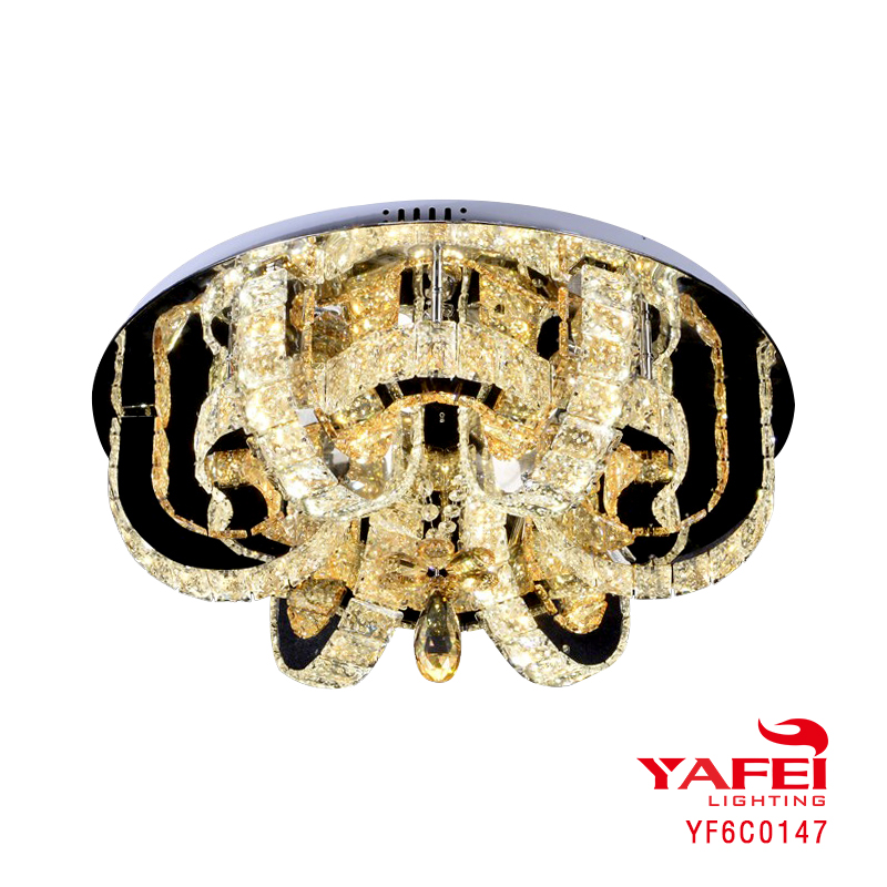 Yafei Modern K9 Crystal Rectangle Pendant Dining Chandelier Lighting 60CM-YF6C0147