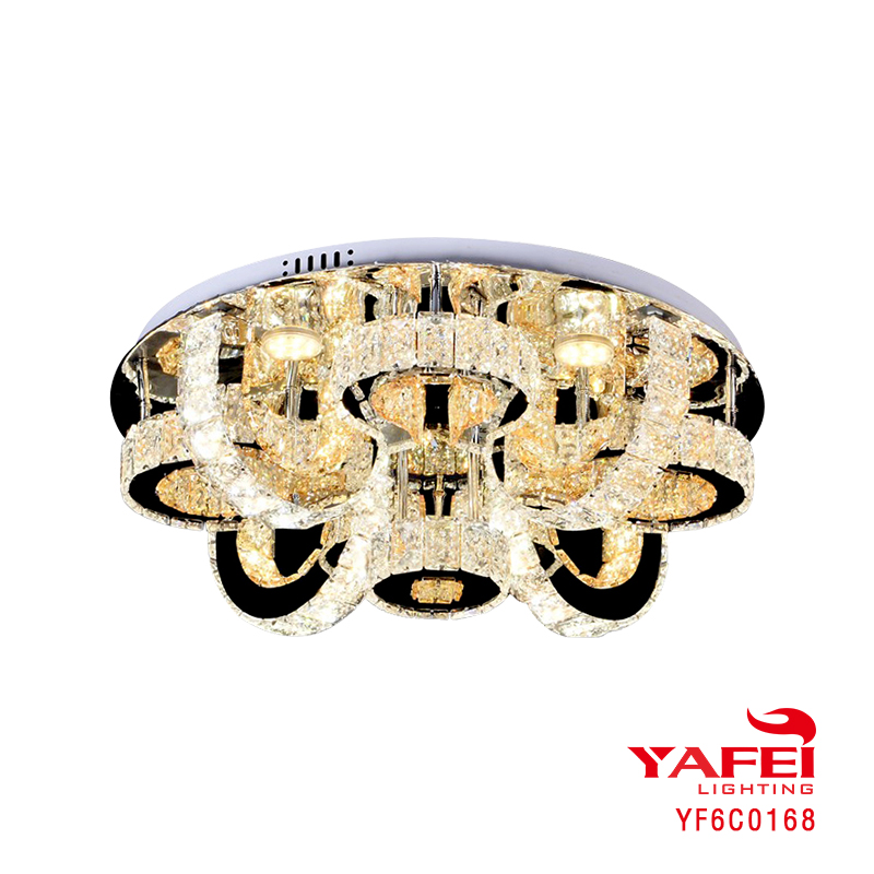 Custom Home Decorative Lighting LED brilliant modern design lustreen crystal round ceiling luminairesuspen modern boul