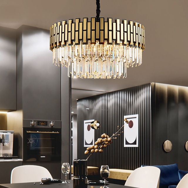 Modern E14 Round Crystal Pendant Light For Hotel Project-YF9P99035C