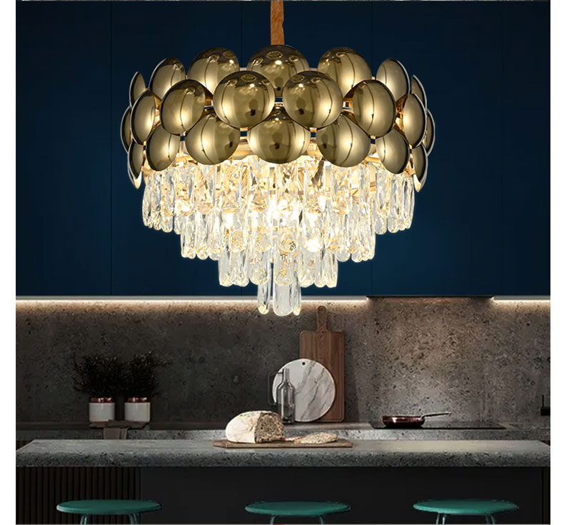 Modern E14 Round Crystal Pendant Light For Hotel Project-YF9P99067