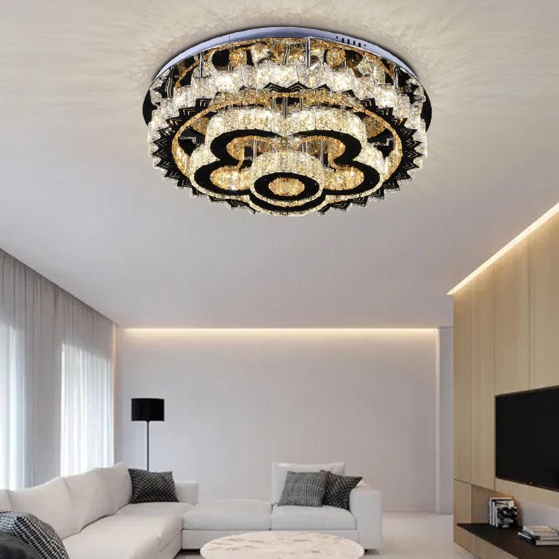 Modern Crystal Stainless Steel Led Ceiling Lamp For Home -YF6C0158