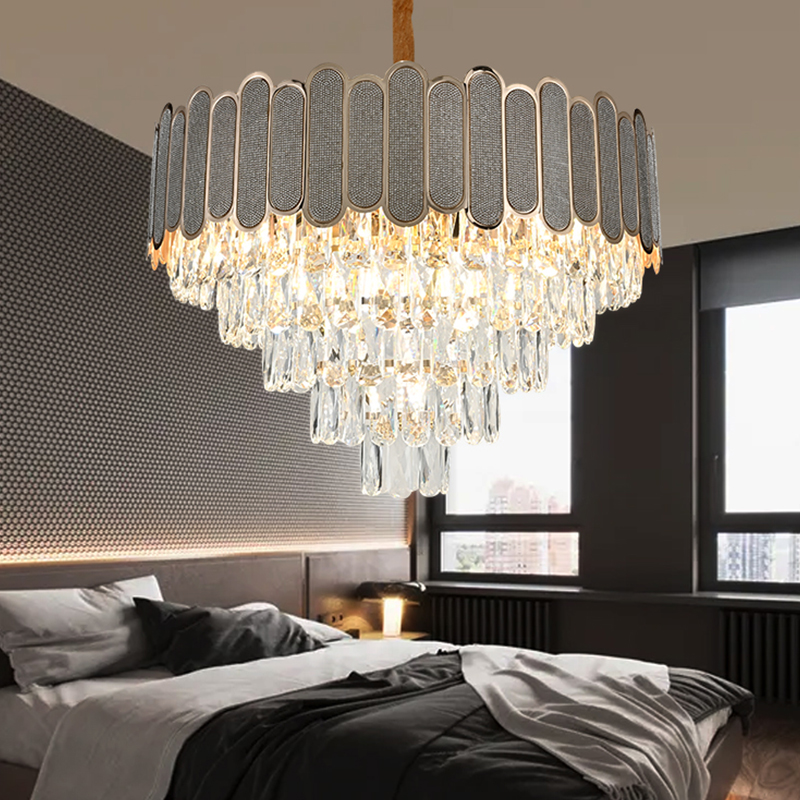 Modern Luxury Chandelier Round Raindrop Crystal Hanging Ceiling Light-YF9P99048-600