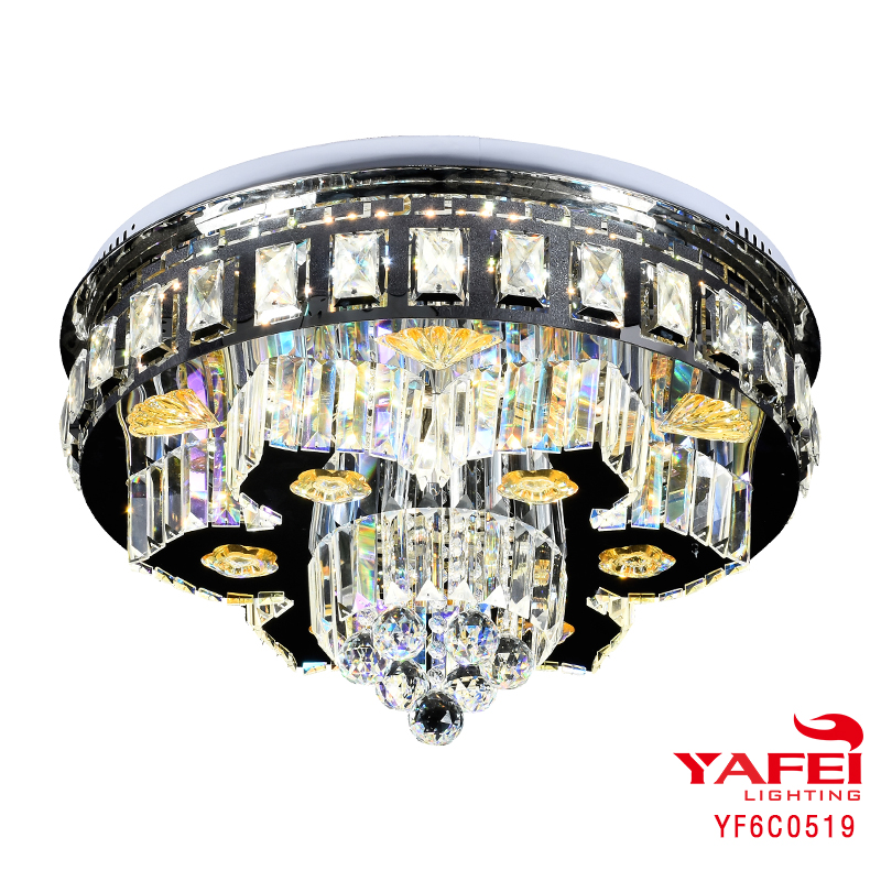Medern Round Crystal Ceiling Light Fixture For Home Decor